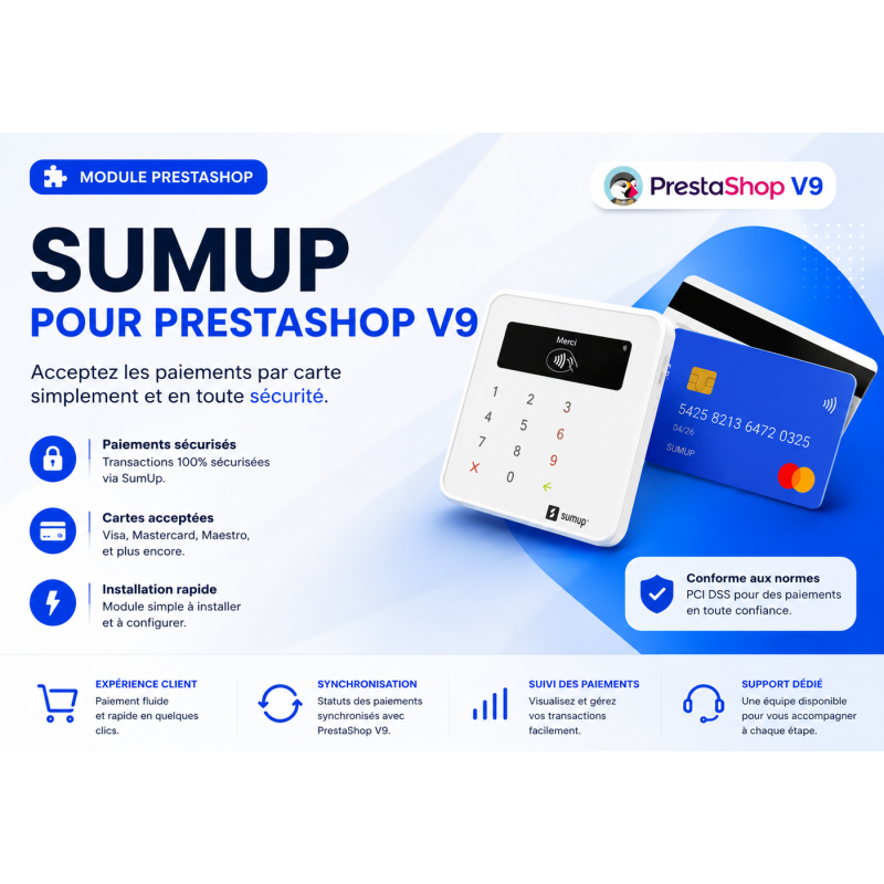 Module SumUp Payment Gateway – Compatible PrestaShop 9 & PHP 8.x (Apple Pay & Google Pay inclus)